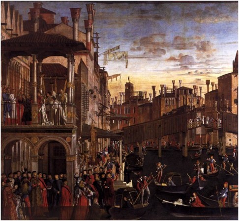 The Miracle of the Cross at the Ponte di Rialto, also known as The Healing of the Madman (Italian: Miracolo della Croce a Rialto) is a painting by Italian Renaissance artist Vittore Carpaccio, dating from c. 1496.
